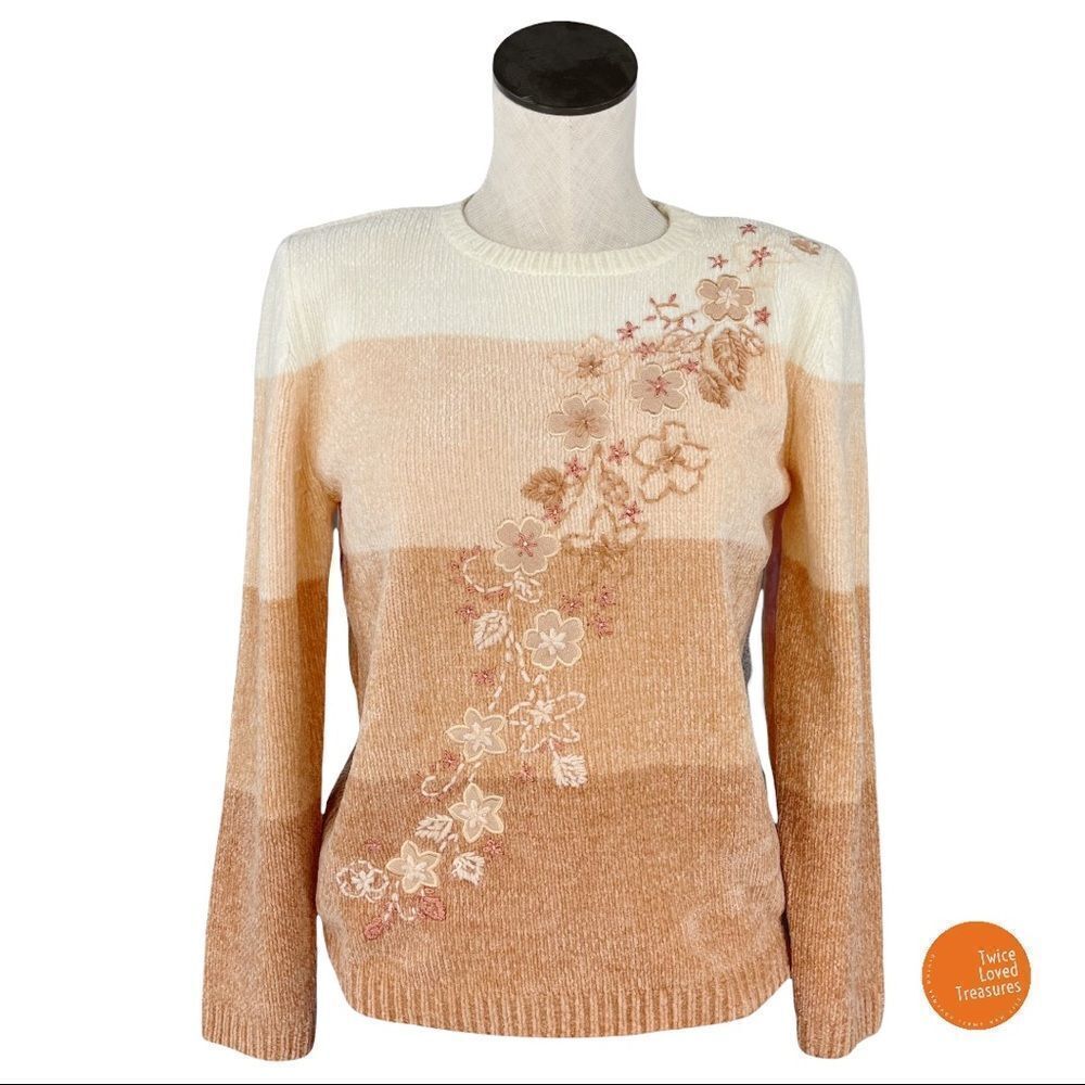 VINTAGE Alfred Dunner Colorblock Chenille Sweater